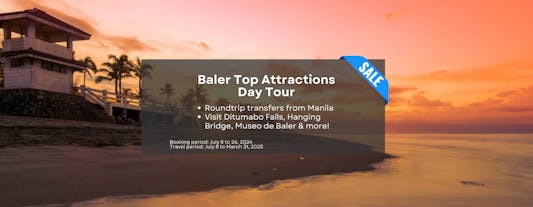 Baler Top Attractions Day Tour with Transfers from Manila | Ditumabo Falls, Sabang Beach + More