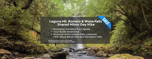 Laguna Mt. Romelo & Waterfalls Shared Minor Day Hike with Transfers from Manila