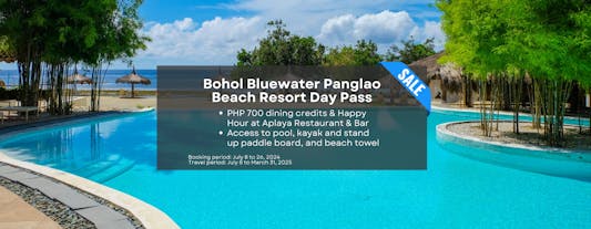 Bluewater Panglao Beach Resort Bohol Day Pass with Access to Facilities, Dining Credits & Happy Hour